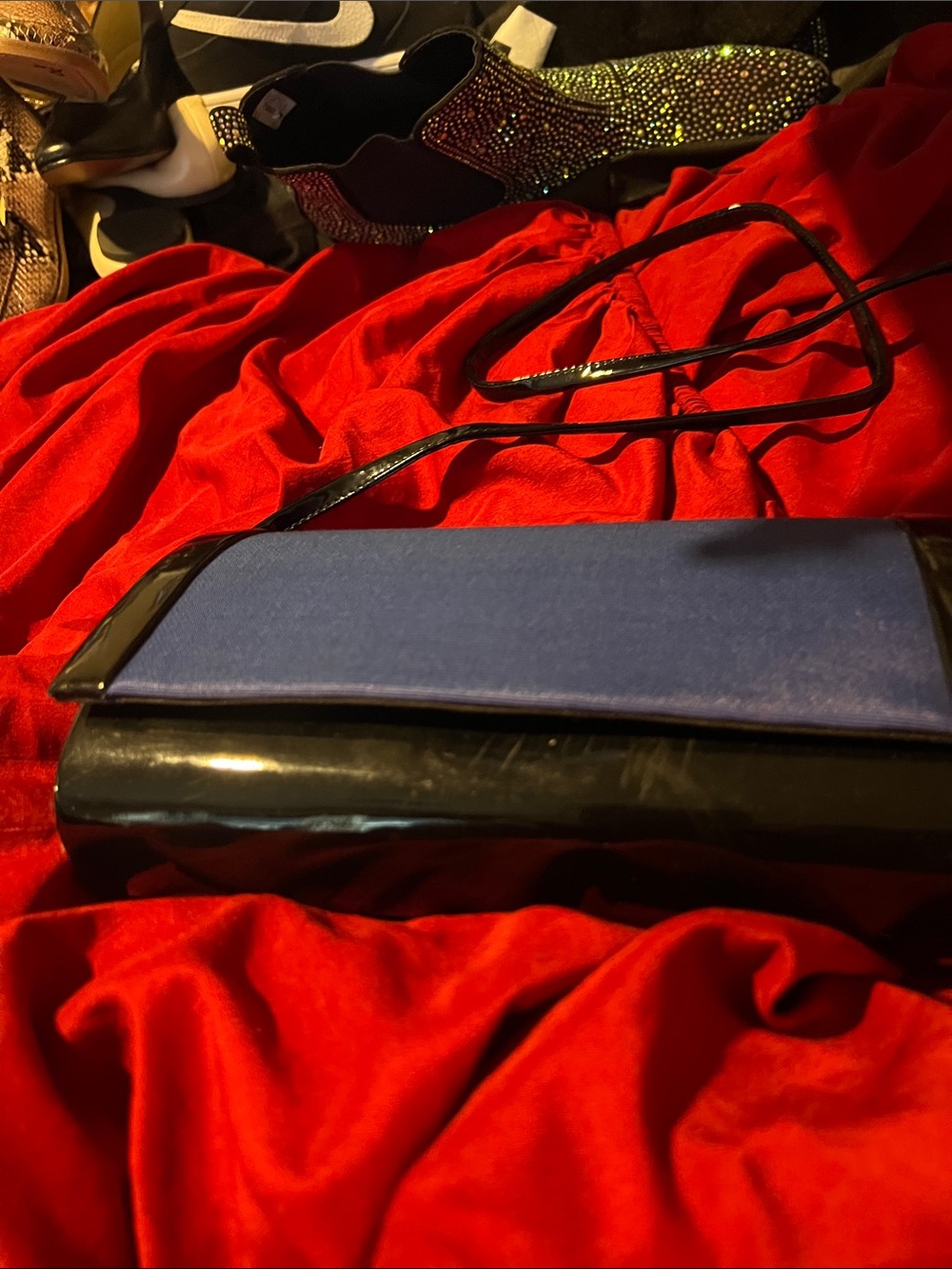 Women's Crossbody Clutch Bag in Blue and Black